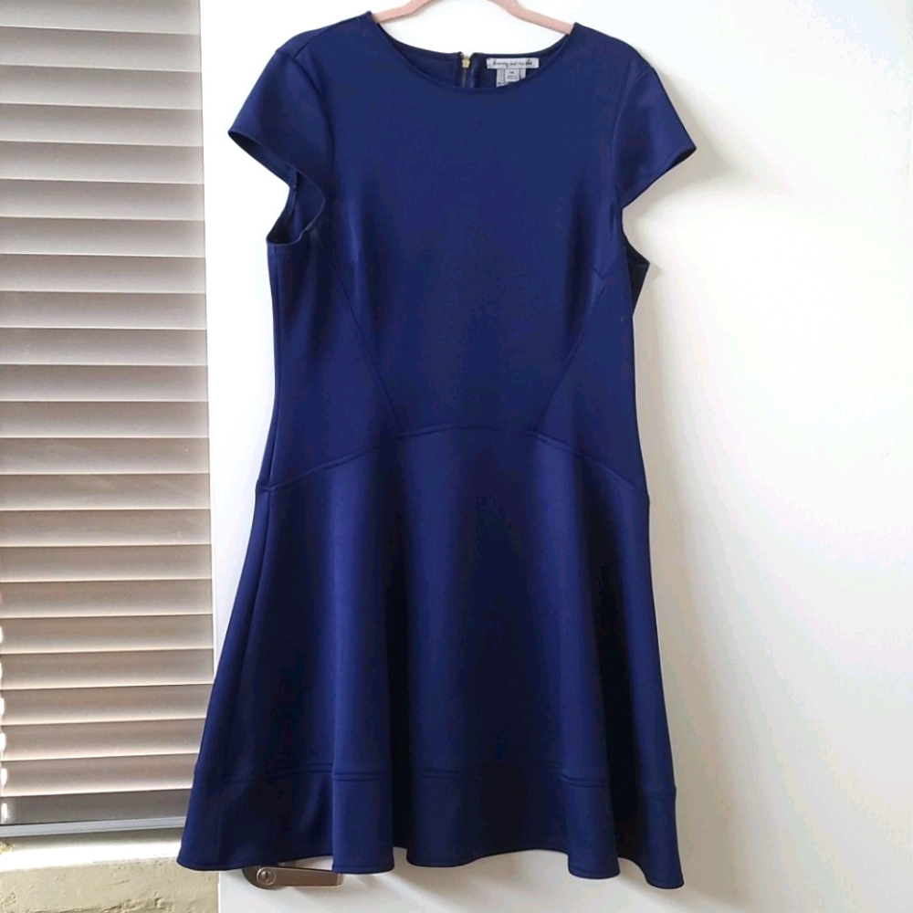 Drop waist cap sleeve dress